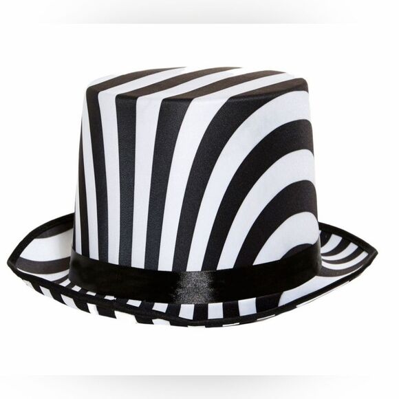 ?️NWT Black & White Striped Unisex Top Hat main image 7